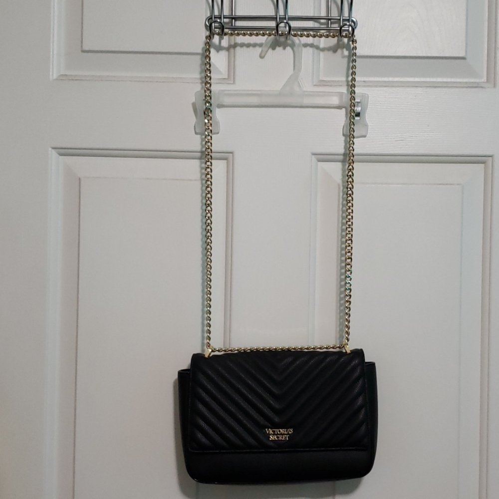Victoria's Secret Black purse with gold chain
